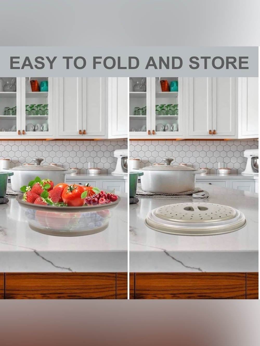 Microwave Steamer Cover and Plate Set - Gray NWT - Picture 5 of 7